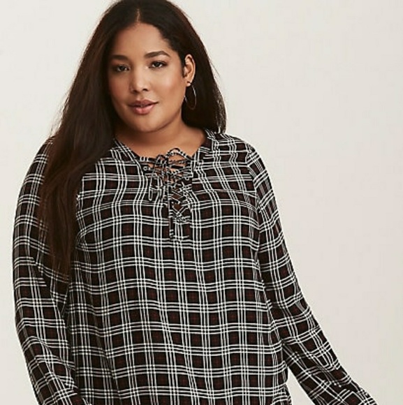 ❤ FinalSale*Nwt Stunning plaid Lace up Top!! - Picture 1 of 3